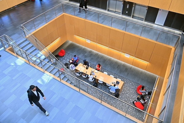 Overhead view of St. Vincent Health Sciences Center interior