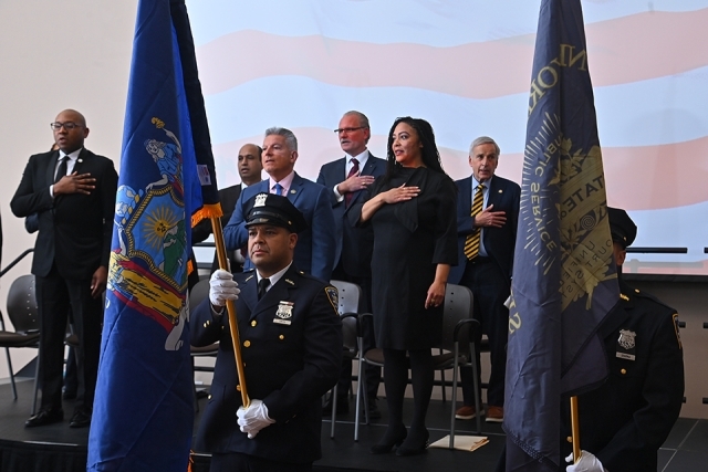 Cassandra A. Johnson ’03C, ’06L on stage at her induction ceremony